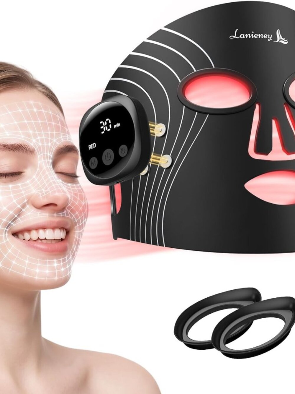 NEW Wireless LED Beauty Mask - 400 LEDs, Soft Silicone, Model 2458
